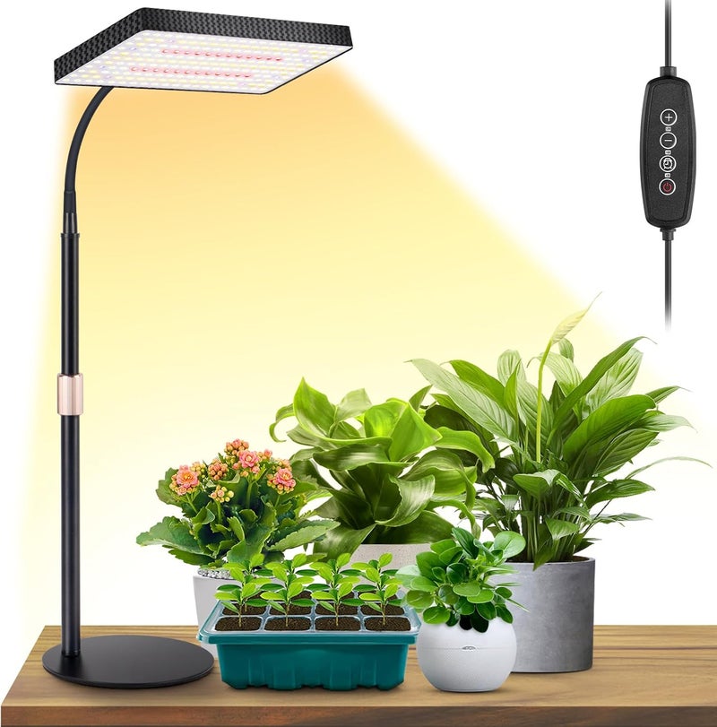 LBW Desk Grow Light, Full Spectrum Plant Light for Indoor Plants, Grow Lamps with 4/8/12H Timer, 10"-26" Height Adjustable, 6 Brightness Levels - Image 1